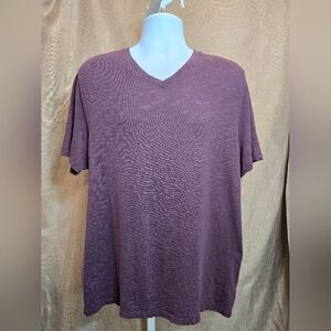 VINCE Men's 100% Cotton Tee T-Shirt V-Neck Heather Purple Size LARGE